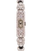 A FINE LADIES PLATINUM & DIAMOND VACHERON CONSTANTIN COCKTAIL WATCH CIRCA 1930s, WITH VACHERON