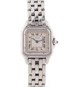 A LADIES STAINLESS STEEL CARTIER PANTHERE RONDE BRACELET WATCH CIRCA 1990s, REF. 1320 Movement: