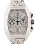 A GENTLEMAN'S STAINLESS STEEL FRANCK MULLER CONQUISTADOR KING CHRONOGRAPH BRACELET WATCH CIRCA