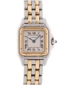 A LADIES STEEL & GOLD CARTIER PANTHERE BRACELET WATCH CIRCA 1990s, REF. 669210 Movement: Quartz,