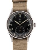 A GENTLEMAN'S STAINLESS STEEL BRITISH MILITARY IWC MARK 10 W.W.W. WRIST WATCH CIRCA 1945, PART OF