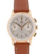 A GENTLEMAN'S GOLD PLATED OLLECH & WAJS CHRONOGRAPH WRIST WATCH CIRCA 1960s Movement: 17J, manual