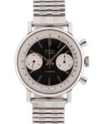 A GENTLEMAN'S STAINLESS STEEL AVIA CHRONOGRAPH WRIST WATCH CIRCA 1960s Movement: 17J, manual wind,