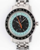 A RARE GENTLEMAN'S STAINLESS STEEL FAVRE LEUBA BIVOUAC ALTIMETER BAROMETER BRACELET WATCH CIRCA