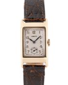 A GENTLEMAN'S SIZE 9CT SOLID GOLD RECTANGULAR ROLEX WRIST WATCH CIRCA 1930s, REF. 2356 Movement: