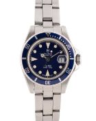 A LADIES STAINLESS STEEL TUDOR PRINCESS DATE LADY SUB BRACELET WATCH DATED 1999, REF. 96090 WITH