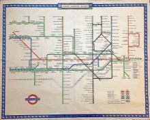 1948 London Underground quad-royal POSTER MAP designed by H C Beck. Interesting transitional issue