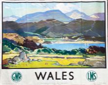 1946 Great Western Railway and London, Midland & Scottish Railway (GWR & LMS) quad-royal POSTER '
