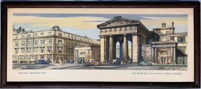 1951 BR(LMR) CARRIAGE PRINT, suitably framed and glazed, 'Railway Architecture - the Entrance to