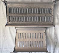 Pair of London Underground Metropolitan Line A-Stock aluminium LUGGAGE RACKS, one of each size. They