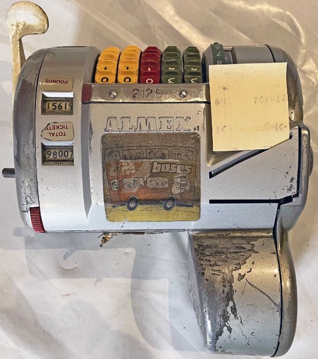 Almex 'A' TICKET MACHINE, serial no 154147, machine no 2129, ex-Greater Manchester Buses (carries