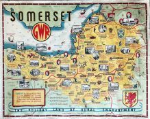 1930s Great Western Railway (GWR) quad-royal POSTER 'Somerset - The Holiday Land of Rural