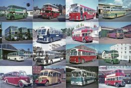 Large quantity (c100) of original 35mm bus & coach COLOUR SLIDES (Agfachrome) of buses and coaches