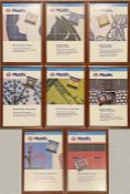 Set (unbroken run of 8) of London Underground CAR PANELS of Victoria Line [tile] motifs. Produced in