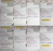 4 x London Transport TROLLEYBUS card FARECHARTS comprising routes 521/621/609 and 645/660 from 1960,