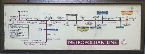 1959 London Underground Metropolitan Line CAR DIAGRAM from compartment stock, mounted and glazed