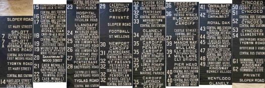 c1960s/70s Cardiff Corporation DESTINATION BLIND, almost certainly from one of their Leyland PD3s. A