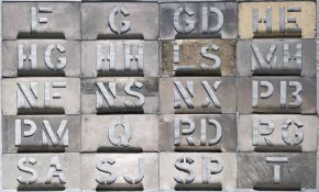 Large quantity (20) of London Transport bus garage STENCIL PLATES comprising examples from F (Putney