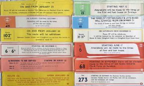 Large quantity (c90) of 1960s London Transport WINDOW SLIP POSTERS for Central Area RT, RF,
