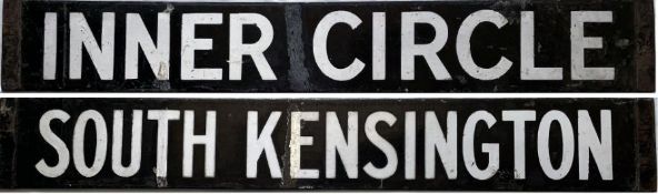 London Underground enamel DESTINATION PLATE for Inner Circle / South Kensington on the Circle