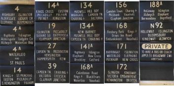 London Transport RT bus DESTINATION BLIND coded S (side or rear box) from J (Holloway) garage