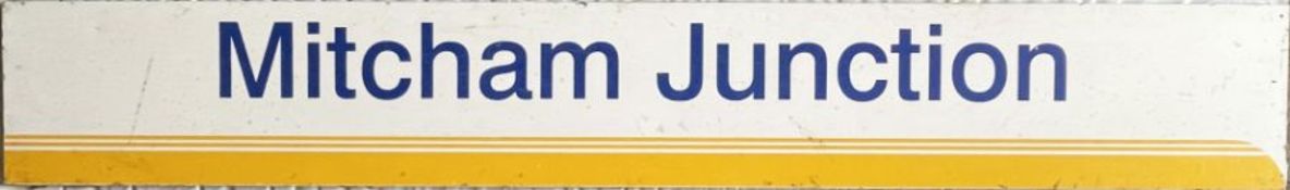 Connex South Central STATION PLATFORM SIGN from Mitcham Junction, formerly the junction between