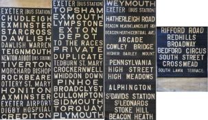 c 1950s/60s Devon General DESTINATION BLIND from Exeter depôt, almost certainly from one of the