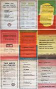 Quantity (9) of 1930s London Transport double-royal POSTERS, all different and linen-backed, many