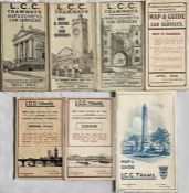 Selection (7) of LCC Tramways POCKET MAPS comprising issues dated May 1914, August 1914, January