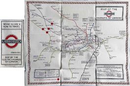 1923 London Underground MAP of the Electric Railways of London 