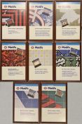 Set (unbroken run of 8) of London Underground CAR PANELS of Victoria Line [tile] motifs. Produced in