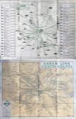 Pair of 1930s Green Line Coaches quad-royal POSTER MAPS. Most uncommon survivors. The first is pre-