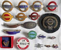 Quantity (19) of London Transport, BR etc CAP & LAPEL BADGES including London Underground, British