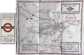1923 London Underground MAP of the Electric Railways of London 