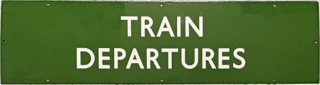 British Railways (Southern Region) ENAMEL SIGN 'Train Departures'. An uncommon sign. Measures 39.