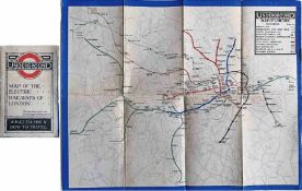 1919 London Underground MAP OF THE ELECTRIC RAILWAYS OF LONDON 'What to See & How to Travel' with