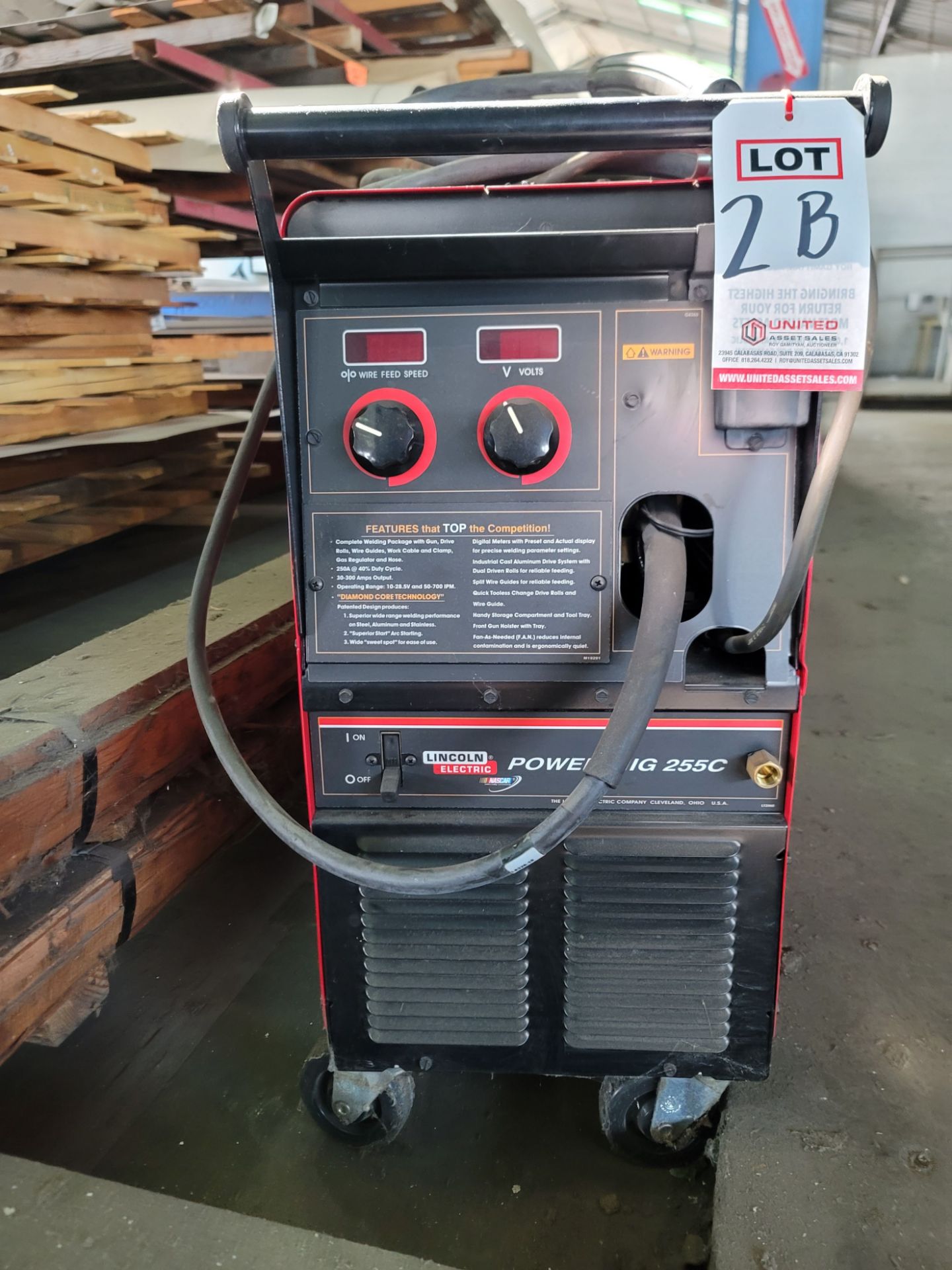 LINCOLN ELECTRIC POWER MIG 255C WELDER, K2416-2, S/N U1050409287 - Image 2 of 4