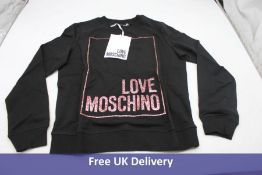 Love Moschino Logo Crewneck Women's Sweatshirt, Black, EU 44