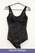 Two Prima Donna Satin Underwire Bodysuits, Black, 38D