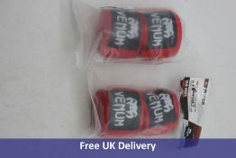 Three Pairs of Venum Adult Kontact Boxing Handwraps, Red, Size 4m