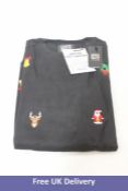 Two Opposuits Men's Christmas X-Mas Icons Sweater Jumper, Black, Size S