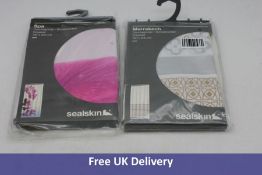 Sealskin Marrakech Shower Curtain, Polyester, Includes 1x Silver, Size 180 x 200 cm and 1x Pink and