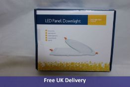 Eight LED Panel Downlights/LED Smart Lights, Ultra Slim, Black Round, Warm White, 2800K-3200K