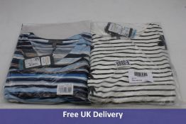Two Ulla Popken Tops to include, X1 Artist Stripe Slinky Stretch Knit Top, Multi Colour, Size 28/30,