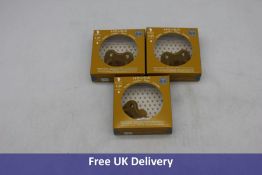 Six boxes of Six Hevea Natural Ortho Pacifiers, 3-36 Months, Colour Turmeric