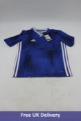 Fourteen Adidas Boys Tiro 19 JSY T-Shirt Training Construction, Bold Blue/White, UK 9-10yrs