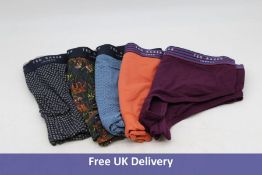 Eight Ted Baker Men's Ventura Modern Briefs, Includes 2x Poteent Purple, Size M, 2x Hot Sauce, Size