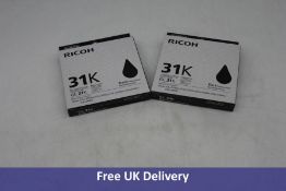 Five Ricoh GC-31K Ink Cartridge, Black