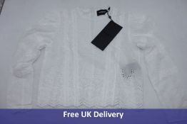 The Kooples English Embroidery Women's Long-Sleeve Top, White, Size 1