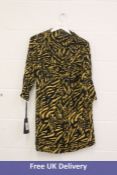 Woman's Pinko Zebra Print Blazer Dress, Black/Gold Print, UK 8